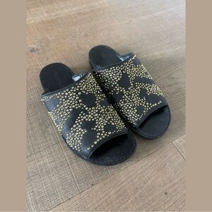 thomas wylde leather studded flat sandals slides